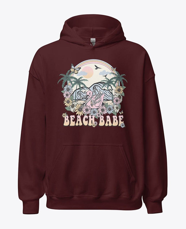 Beach babe brown hoodie