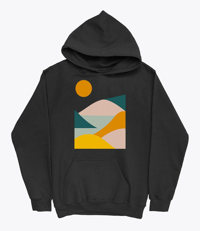 Geometric landscape hoodie