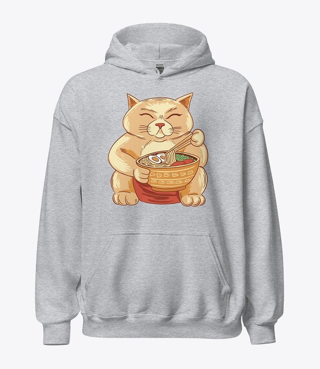 Gold ramen noodles cat hoodie