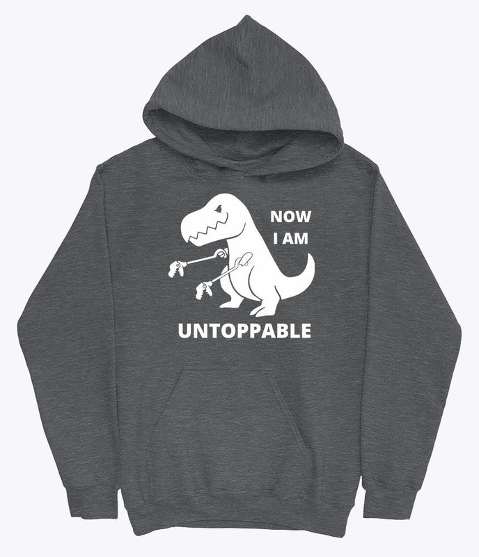 unstoppable t rex hoodie sweatshirt