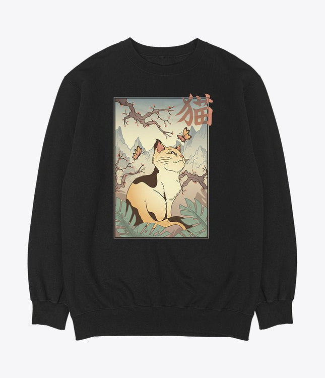 Japanese cat crewneck sweatshirt