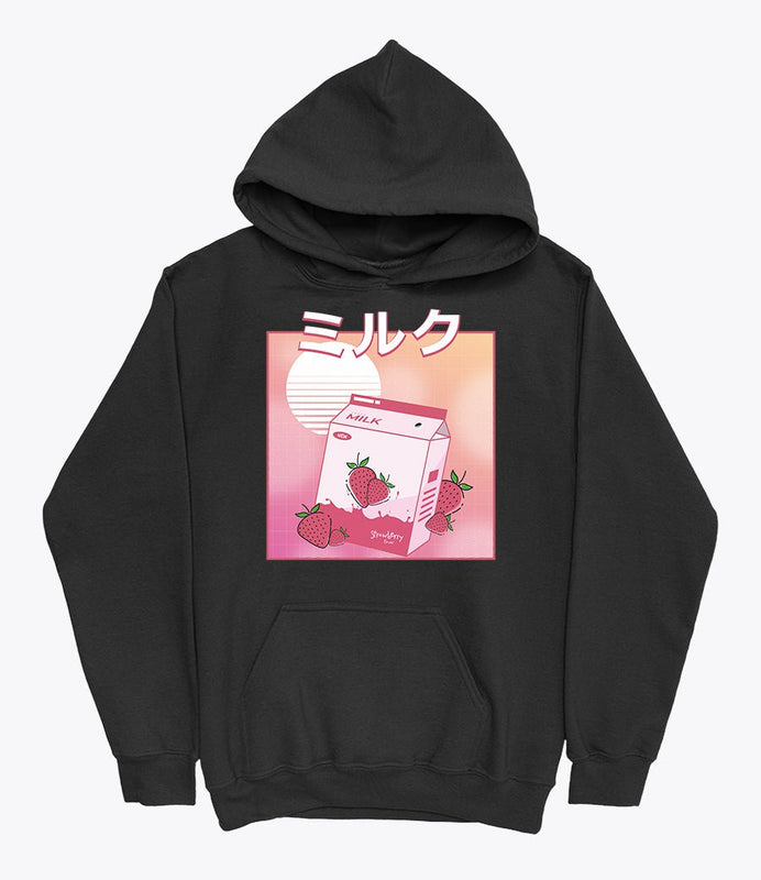 Japanese pink strawberry milk hoodie